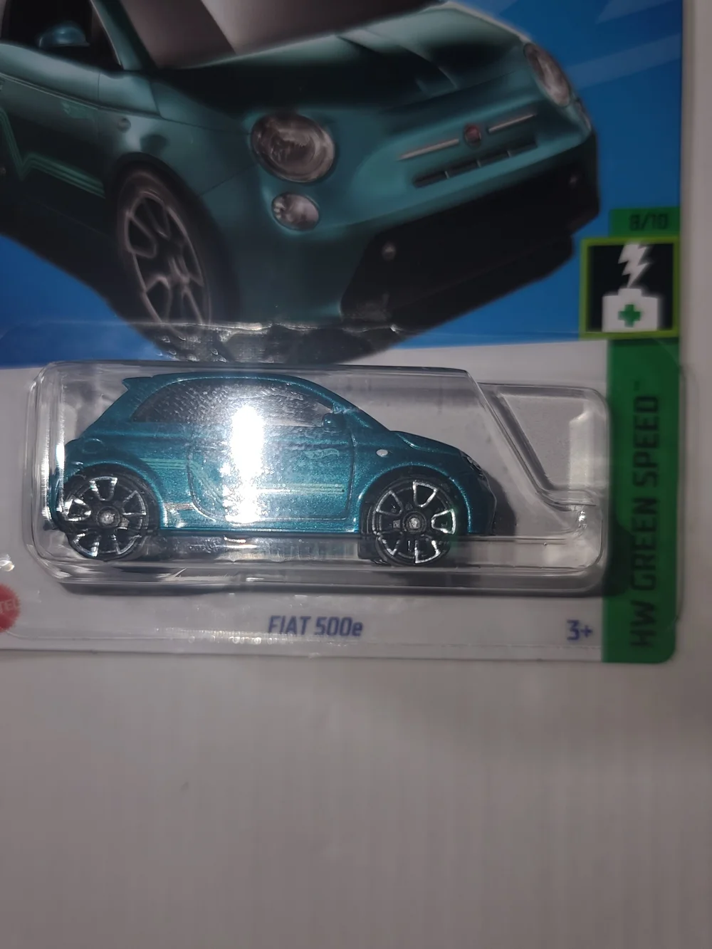 Mattel Hot Wheels HW Green Speed Fiat 500e - Gray